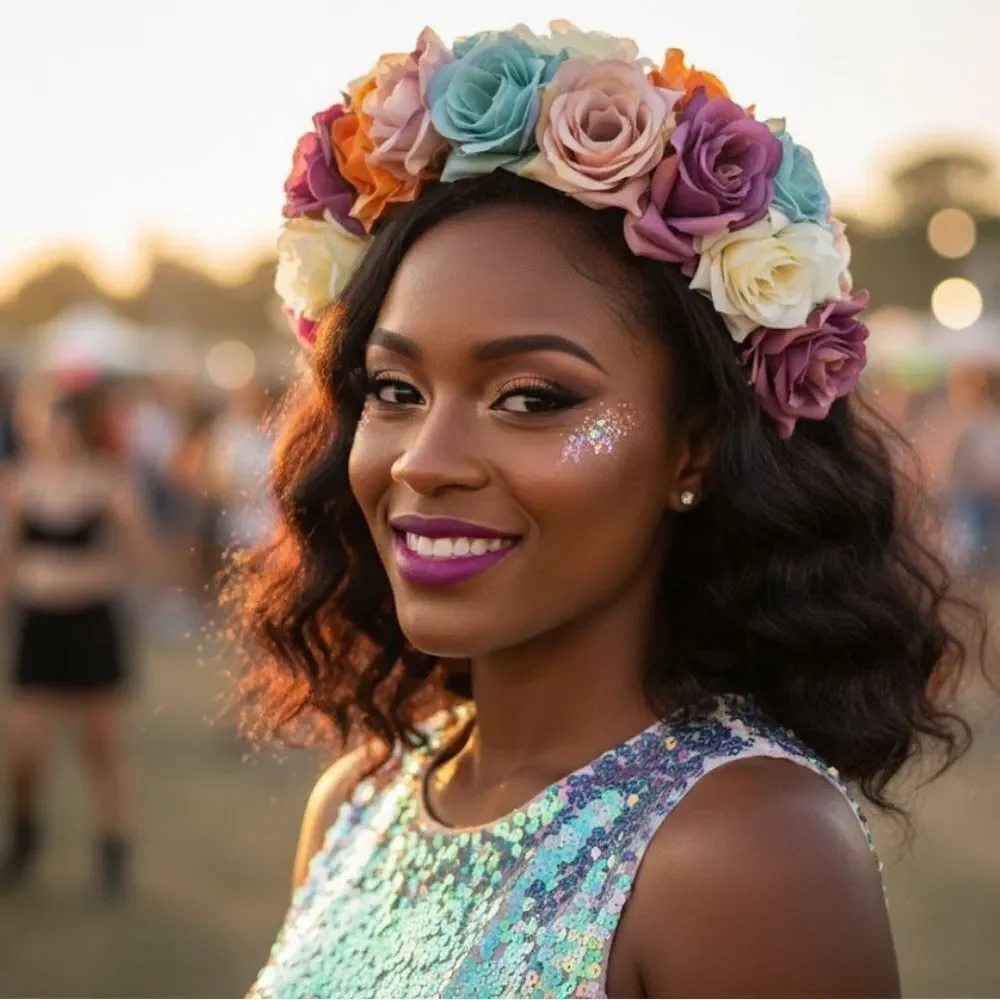 Stunning Handmade Pink Pastel Spring Rose Goddess Flower Crown.
